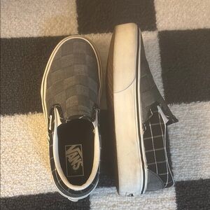 Vans Monochrome Checkered Platform Slip On